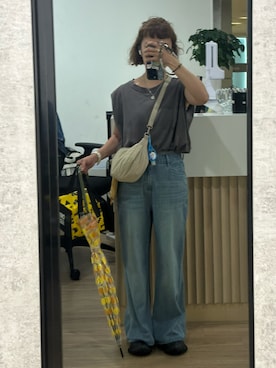 「張三歲のアイテム（デニムパンツ、ブルー系）」を使った、mini.meさん（レディース・150cm）の夏コーディネート