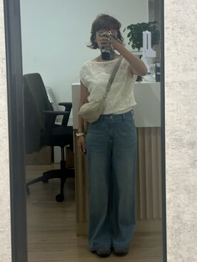 「張三歲のアイテム（デニムパンツ、ブルー系）」を使った、mini.meさん（レディース・150cm）の夏コーディネート