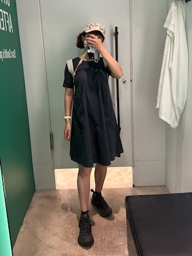 「NIKE（ナイキ）のアイテム（パンプス、ブラック系）」を使った、mini.meさん（レディース・150cm）の夏コーディネート