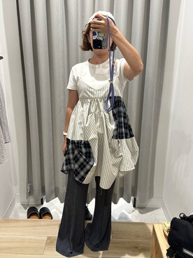 「URBAN RESEARCH（アーバンリサーチ）のアイテム（ワンピース/ドレス、ベージュ系）」を使った、mini.meさん（レディース・150cm）の夏コーディネート