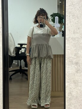 「Intique のアイテム（トップス、グレー系）」を使った、mini.meさん（レディース・150cm）の夏コーディネート