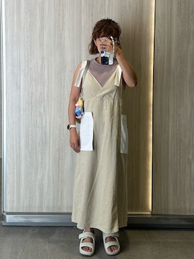 「張三歲のアイテム（ワンピース、ベージュ系）」を使った、mini.meさん（レディース・150cm）の秋コーディネート