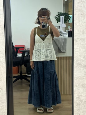 「from Thailand のアイテム（デニムパンツ、ブルー系）」を使った、mini.meさん（レディース・150cm）の秋コーディネート