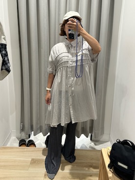 「URBAN RESEARCH（アーバンリサーチ）のアイテム（パンツ、ブラック系）」を使った、mini.meさん（レディース・150cm）の夏コーディネート