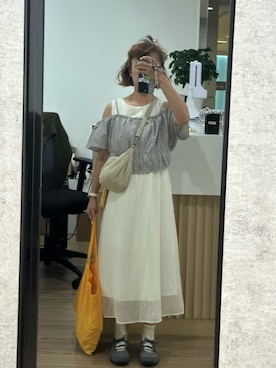 「ROCKFISH WEATHERWEAR（ロックフィッシュウェザーウェア）のアイテム（シューズ、グレー系）」を使った、mini.meさん（レディース・150cm）の夏コーディネート
