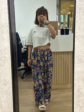 「PAZZO（パッゾ）のアイテム（Tシャツ/カットソー）」を使った、mini.meさん（レディース・150cm）の夏コーディネート