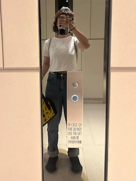 「cotton on（コットンオン）のアイテム（Tシャツ/カットソー、ホワイト系）」を使った、mini.meさん（レディース・150cm）の夏コーディネート