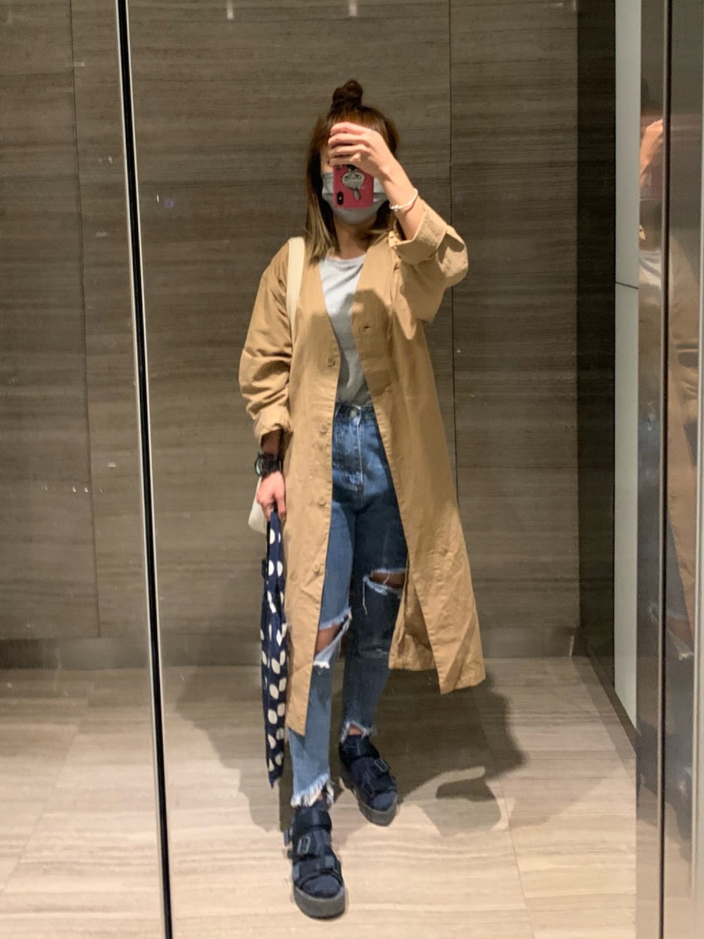 「MUJI Laboのアイテム（ジャケット/アウター、ホワイト系）」を使った、mini.meさん（レディース・150cm）の秋コーディネートの1枚目の写真