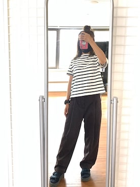 「MUJI Labo（ムジラボ）のアイテム（スラックス）」を使った、mini.meさん（レディース・150cm）の秋コーディネート