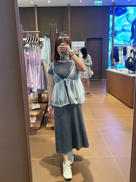 「MUJI Labo（ムジラボ）のアイテム」を使った、mini.meさん（レディース・150cm）の夏コーディネート