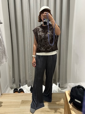 「URBAN RESEARCH（アーバンリサーチ）のアイテム（ベスト、ブラウン系）」を使った、mini.meさん（レディース・150cm）の夏コーディネート