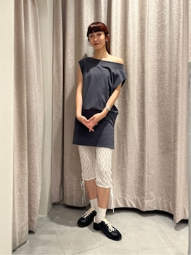 「CODE A（コードエー）のアイテム（パンツ）」を使った、Rielさん（レディース・163cm）の春コーディネート