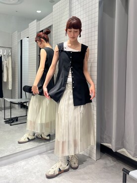 「CODE A（コードエー）のアイテム（トップス）」を使った、Rielさん（レディース・163cm）の春コーディネート
