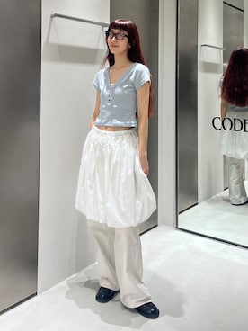 「CODE A（コードエー）のアイテム」を使った、Rielさん（レディース・163cm）の春コーディネート