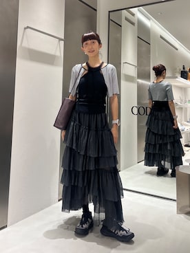 「CODE A（コードエー）のアイテム」を使った、Rielさん（レディース・163cm）の夏コーディネート