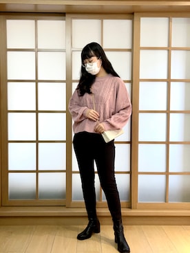 「CHARLES & KEITH（チャールズ & キース）のアイテム（財布/小物）」を使った、sakiさん（レディース・166cm）の冬コーディネート