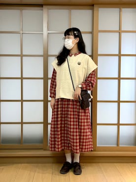 「Samansa Mos2（サマンサ モスモス）のアイテム（アクセサリー）」を使った、sakiさん（レディース・166cm）の冬コーディネート