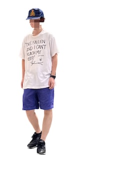 「FRUIT OF THE LOOM（フルーツオブザルーム）のビールのジョークTシャツ（Tシャツ/カットソー、ホワイト系）」を使った、168さん（メンズ・170cm）の夏コーディネート
