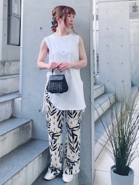 「pinacoteca（ピナコテーカ）のアイテム」を使った、acoさん（レディース・158cm）の夏コーディネート