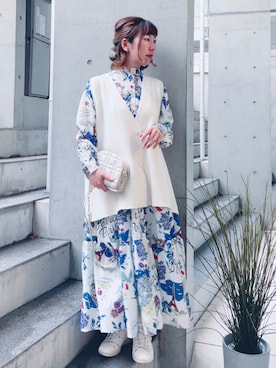 「IENA（イエナ）の【adidas / アディダス】別注 STAN SMITH PRIMEGREEN◆（スニーカー）」を使った、acoさん（レディース・158cm）の冬コーディネート