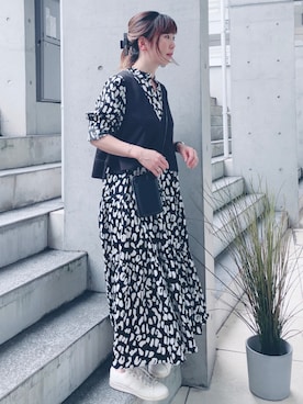 「ミニショルダー」｜「アイテム（財布/小物）」を使った、acoさん（レディース・158cm）の夏コーディネート