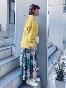 「IENA（イエナ）の【adidas / アディダス】別注 STAN SMITH PRIMEGREEN◆（スニーカー）」を使った、acoさん（レディース・158cm）の冬コーディネート