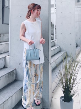 「アイテム（チャーム）」を使った、acoさん（レディース・158cm）の夏コーディネート