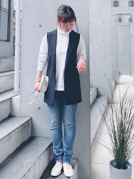 「アイテム（ブレスレット）」を使った、acoさん（レディース・158cm）の春コーディネート