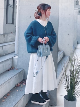 「アイテム（ピアス（片耳用））」を使った、acoさん（レディース・158cm）の冬コーディネート