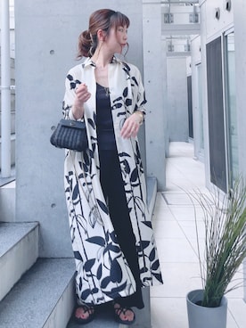 「アイテム（シャツワンピース）」を使った、acoさん（レディース・158cm）の夏コーディネート