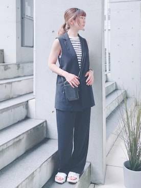 「アイテム（財布）」を使った、acoさん（レディース・158cm）の秋コーディネート