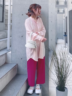 「アイテム（ピアス（片耳用））」を使った、acoさん（レディース・158cm）の春コーディネート