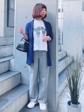 「IENA（イエナ）の【adidas / アディダス】別注 STAN SMITH PRIMEGREEN◆（スニーカー）」を使った、acoさん（レディース・158cm）の冬コーディネート