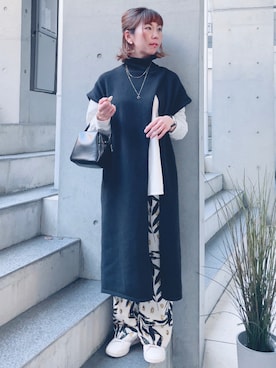 「pinacoteca（ピナコテーカ）のアイテム」を使った、acoさん（レディース・158cm）の冬コーディネート