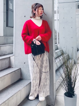 「IENA（イエナ）の【adidas / アディダス】別注 STAN SMITH PRIMEGREEN◆（スニーカー）」を使った、acoさん（レディース・158cm）の冬コーディネート