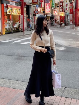 「archives（アルシーヴ）のアイテム（ブーツ）」を使った、yuさん（レディース・164cm）の冬コーディネート
