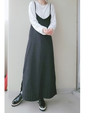 「ISOOK（アイスー）のアイテム（ワンピース/ドレス）」を使った、Tomoさん（レディース・158cm）の秋コーディネート