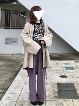 「tiptop（ティップトップ）のアイテム（その他アウター）」を使った、riiさん（レディース・153cm）の冬コーディネート