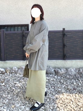 「ビッグシャツ」｜「アイテム（パンプス）」を使った、riiさん（レディース・153cm）の春コーディネート
