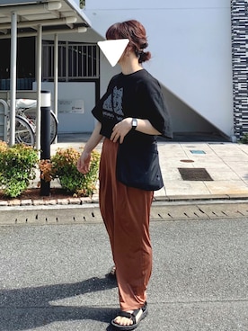 「HITCH HIKE（ヒッチハイク）のアイテム」を使った、riiさん（レディース・153cm）の秋コーディネート