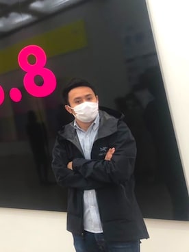 「アイテム（マウンテンパーカー）」を使った、andoredoreさん（メンズ・164cm）の冬コーディネート