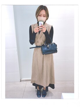 「JEANASIS（ジーナシス）のアイテム（シューズ、ブラック系）」を使った、mayaさん（レディース・163cm）の秋コーディネート