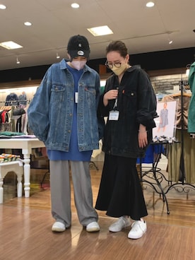 「Ungrid（アングリッド）のビッグシルエットデニムジャケット（デニムジャケット、ブルー系）」を使った、mayaさん（レディース・163cm）の秋コーディネート