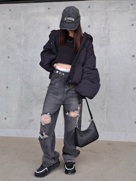 「CHARLES & KEITH（チャールズ & キース）のアイテム」を使った、Schanさん（骨格ウェーブ・レディース・151cm）の冬コーディネート