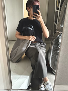 「Ungrid（アングリッド）のアイテム（トートバッグ）」を使った、Rikoさん（レディース・152cm）の夏コーディネート