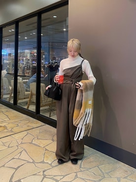 「アイテム（つなぎ/オールインワン）」を使った、ｶｿﾝさん（レディース・156cm）の秋コーディネート