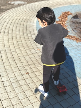 「西松屋（ニシマツヤ）のアイテム（ジャケット/アウター）」を使った、みーさん（キッズ・100cm）の冬コーディネート