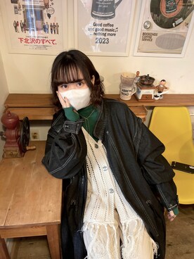 「アパレルスタッフ」｜「アイテム（モッズコート）」を使った、〰️さん（レディース・160cm）の春コーディネート