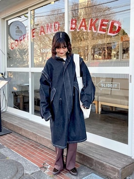 「春服デビュー宣言」｜「アイテム（モッズコート）」を使った、〰️さん（レディース・160cm）の春コーディネート