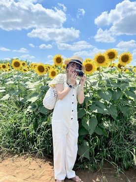 「NARU FACTORY（ナルファクトリー）のアイテム（サロペット/オーバーオール）」を使った、〰️さん（レディース・160cm）の夏コーディネート